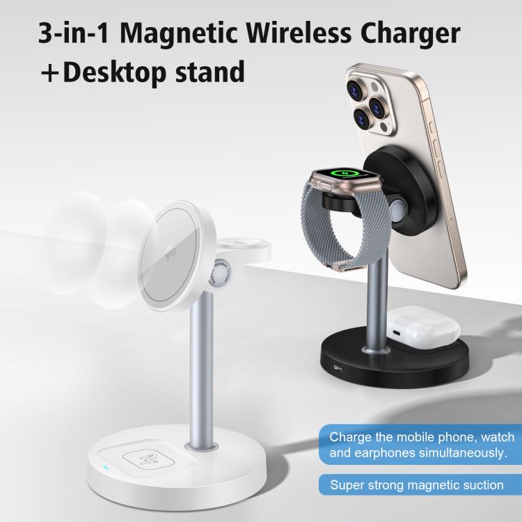 Q11 Chargeur magnétique sans fil multifonction 3-en-1 20W
