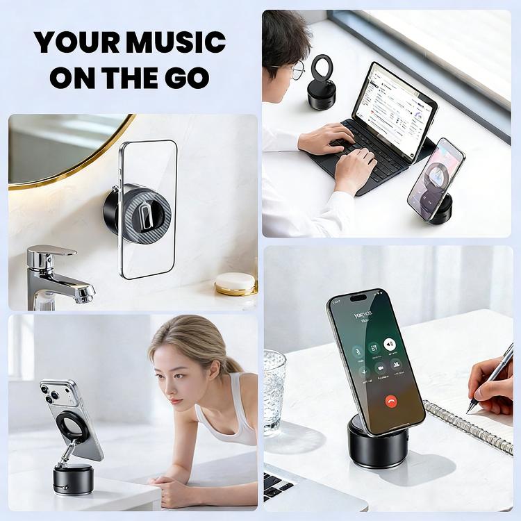Support magnétique multifonctionnel pour téléphone avec enceinte Bluetooth, A5 (Noir), A5 (Bleu foncé)