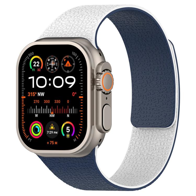 xDfind Bracelet de montre en silicone magnétique texturé litchi à color-blocking, pour Apple Watch 42 / 44 / 45 / 46 / 49mm, pour Apple Watch 38 / 40 / 41 / S11 42mm