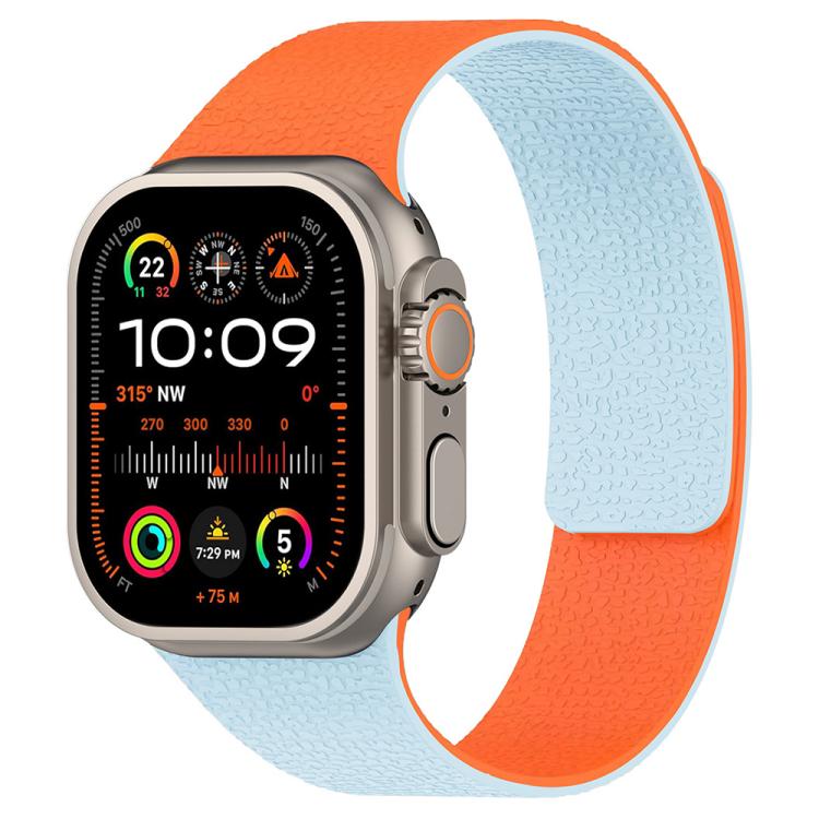 xDfind Bracelet de montre en silicone magnétique texturé litchi à color-blocking, pour Apple Watch 42 / 44 / 45 / 46 / 49mm, pour Apple Watch 38 / 40 / 41 / S11 42mm