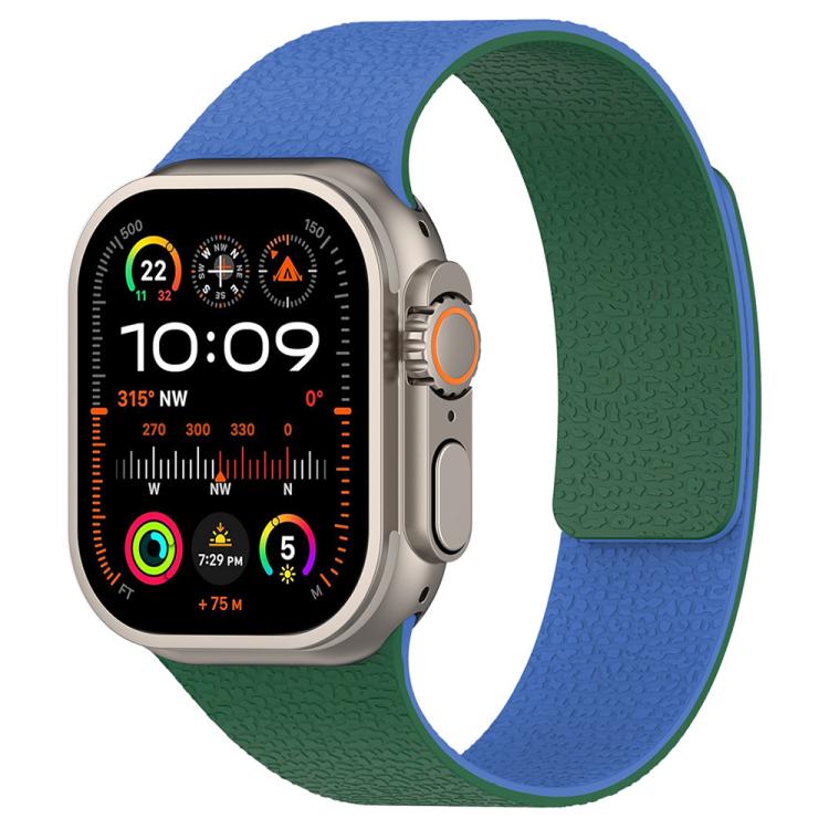 xDfind Bracelet de montre en silicone magnétique texturé litchi à color-blocking, pour Apple Watch 42 / 44 / 45 / 46 / 49mm, pour Apple Watch 38 / 40 / 41 / S11 42mm