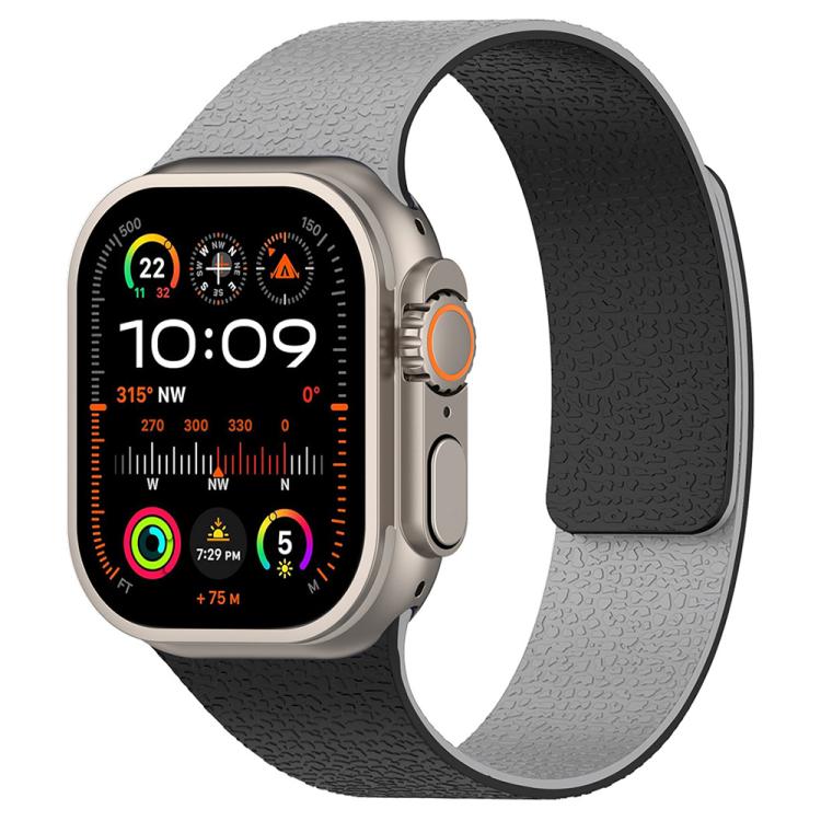 xDfind Bracelet de montre en silicone magnétique texturé litchi à color-blocking, pour Apple Watch 42 / 44 / 45 / 46 / 49mm, pour Apple Watch 38 / 40 / 41 / S11 42mm