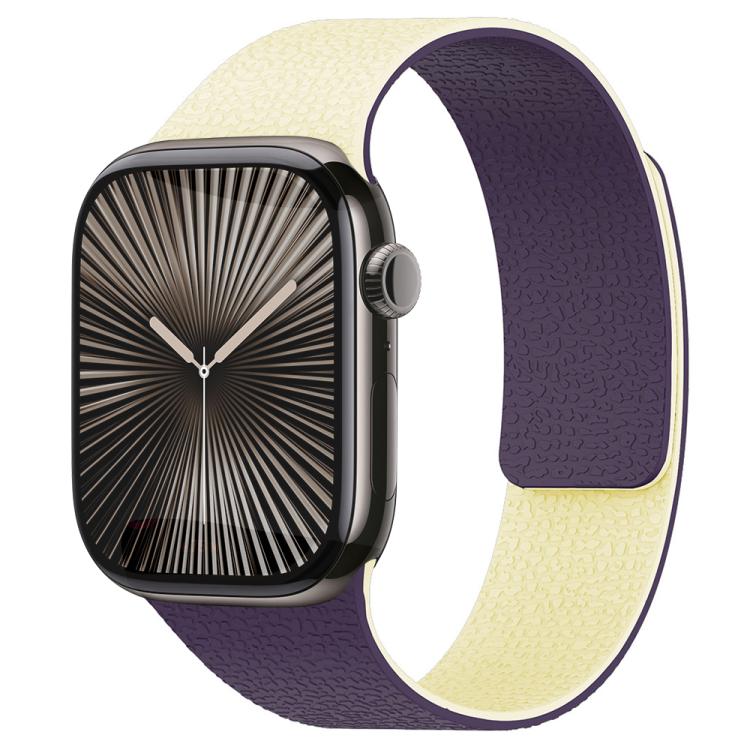 xDfind Bracelet de montre en silicone magnétique texturé litchi à color-blocking, pour Apple Watch 42 / 44 / 45 / 46 / 49mm, pour Apple Watch 38 / 40 / 41 / S11 42mm