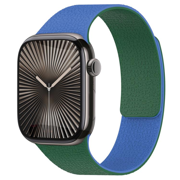 xDfind Bracelet de montre en silicone magnétique texturé litchi à color-blocking, pour Apple Watch 42 / 44 / 45 / 46 / 49mm, pour Apple Watch 38 / 40 / 41 / S11 42mm