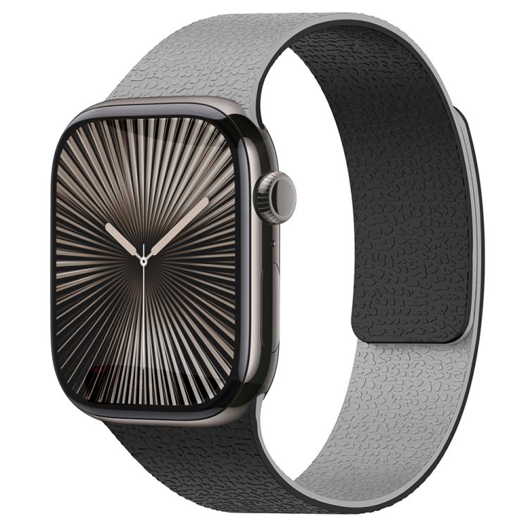 xDfind Bracelet de montre en silicone magnétique texturé litchi à color-blocking, pour Apple Watch 42 / 44 / 45 / 46 / 49mm, pour Apple Watch 38 / 40 / 41 / S11 42mm