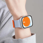 xDfind Bracelet de montre en silicone magnétique texturé litchi à color-blocking, pour Apple Watch 42 / 44 / 45 / 46 / 49mm, pour Apple Watch 38 / 40 / 41 / S11 42mm