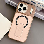 Coque de téléphone magnétique hybride en TPU effet peau avec béquille, pour iPhone 17 Pro Max, pour iPhone 17 Pro, pour iPhone 17, pour iPhone 16 Pro Max, pour iPhone 16 Pro, pour iPhone 16, pour iPhone 15 Pro Max, pour iPhone 15 Pro