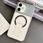 Coque de téléphone magnétique hybride en TPU effet peau avec béquille, pour iPhone 17 Pro Max, pour iPhone 17 Pro, pour iPhone 17, pour iPhone 16 Pro Max, pour iPhone 16 Pro, pour iPhone 16, pour iPhone 15 Pro Max, pour iPhone 15 Pro