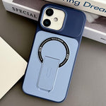 Coque de téléphone magnétique hybride en TPU effet peau avec béquille, pour iPhone 17 Pro Max, pour iPhone 17 Pro, pour iPhone 17, pour iPhone 16 Pro Max, pour iPhone 16 Pro, pour iPhone 16, pour iPhone 15 Pro Max, pour iPhone 15 Pro