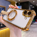 Coque de téléphone magnétique en TPU + acrylique avec anneau de protection en cristal, pour iPhone 17 Pro Max, pour iPhone 17 Pro, pour iPhone 17, pour iPhone Air, pour iPhone 16 Pro Max, pour iPhone 16 Pro