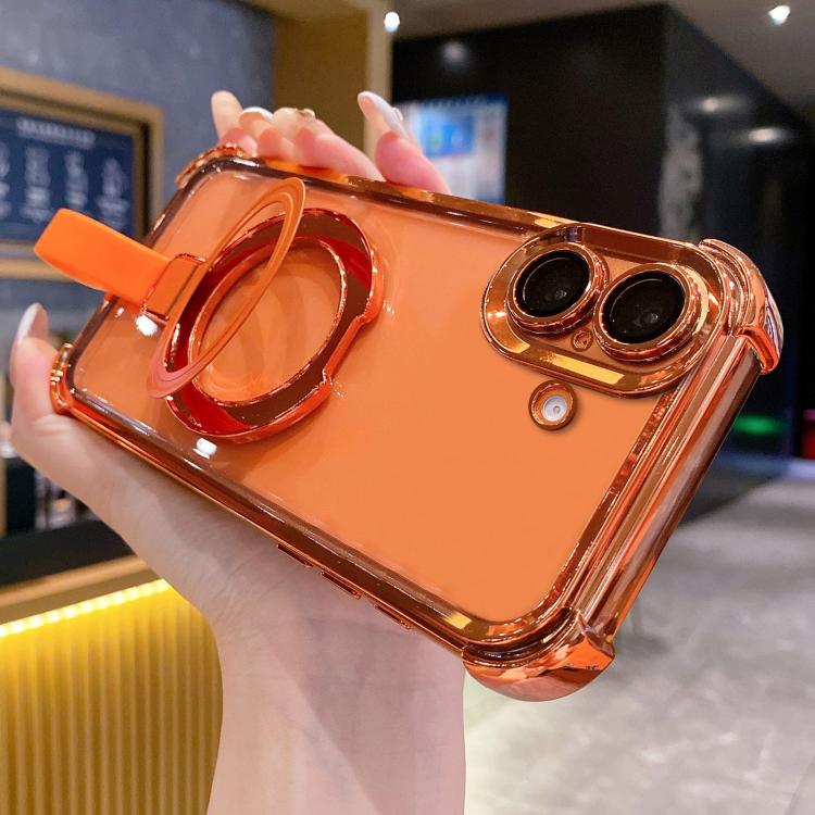 Coque de téléphone magnétique en TPU + acrylique avec anneau de protection en cristal, pour iPhone 17 Pro Max, pour iPhone 17 Pro, pour iPhone 17, pour iPhone Air, pour iPhone 16 Pro Max, pour iPhone 16 Pro