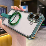 Étui magnétique pour téléphone en TPU et acrylique Crystal Shield Ring Holde, pour iPhone 16 Plus, pour iPhone 16, pour iPhone 15 Pro Max, pour iPhone 15 Pro, pour iPhone 15 Plus, pour iPhone 15