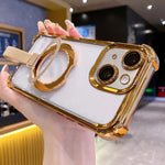 Étui magnétique pour téléphone en TPU et acrylique Crystal Shield Ring Holde, pour iPhone 16 Plus, pour iPhone 16, pour iPhone 15 Pro Max, pour iPhone 15 Pro, pour iPhone 15 Plus, pour iPhone 15