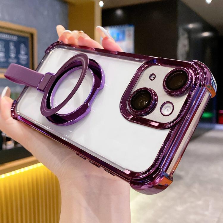 Coque de téléphone magnétique en TPU + acrylique avec anneau de protection cristal, pour iPhone 13