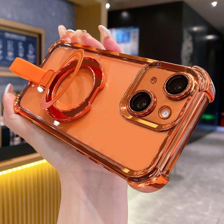 Coque de téléphone magnétique en TPU + acrylique avec anneau de protection cristal, pour iPhone 13