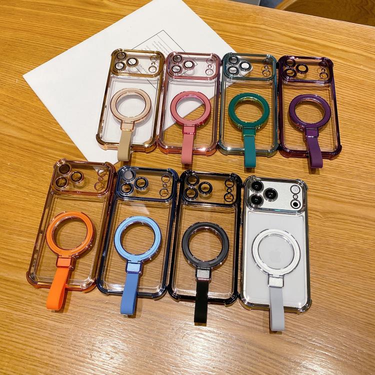 Étui magnétique pour téléphone en TPU et acrylique Crystal Shield Ring Holde, pour iPhone 16 Plus, pour iPhone 16, pour iPhone 15 Pro Max, pour iPhone 15 Pro, pour iPhone 15 Plus, pour iPhone 15