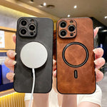 Coque de téléphone magnétique en similicuir d'agneau, pour iPhone 14 Pro Max, pour iPhone 13 Pro Max, pour iPhone 13 Pro, pour iPhone 13, pour iPhone 12, pour iPhone 12 Pro Max, pour iPhone 12 Pro, pour iPhone 11 Pro Max
