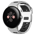 Bracelet de montre en silicone bicolore à tête plate xDfind, pour Google Pixel Watch 4 / 3 / 2 / 1 41mm