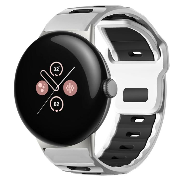 Bracelet de montre en silicone bicolore à tête plate xDfind, pour Google Pixel Watch 4 / 3 / 2 / 1 41mm