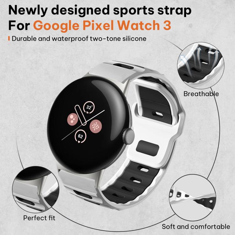 Bracelet de montre en silicone bicolore à tête plate xDfind, pour Google Pixel Watch 4 / 3 / 2 / 1 41mm