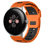 Bracelet de montre en silicone bicolore à tête plate xDfind, pour Google Pixel Watch 4 / 3 / 2 / 1 41mm