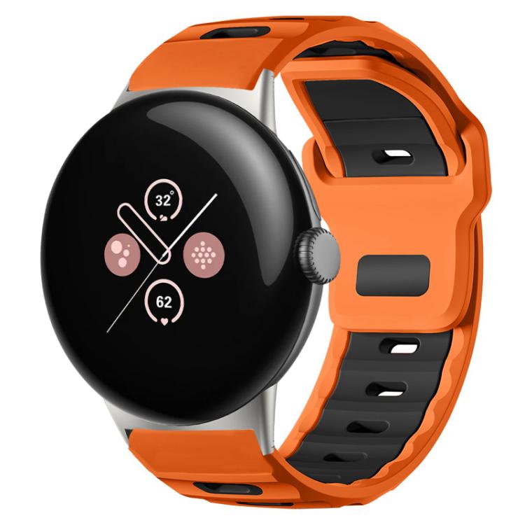 Bracelet de montre en silicone bicolore à tête plate xDfind, pour Google Pixel Watch 4 / 3 / 2 / 1 41mm