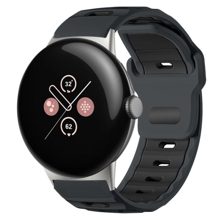 Bracelet de montre en silicone bicolore à tête plate xDfind, pour Google Pixel Watch 4 / 3 / 2 / 1 41mm
