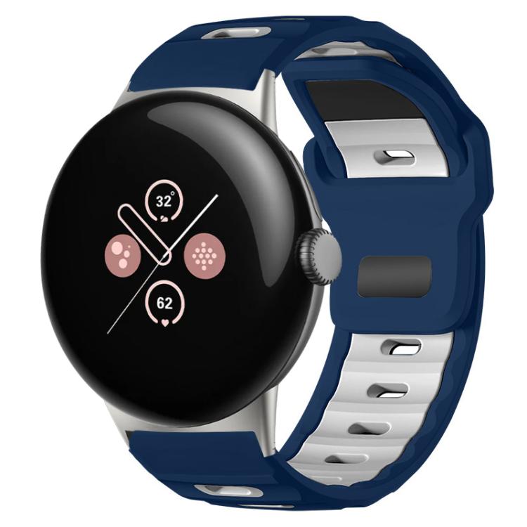 Bracelet de montre en silicone bicolore à tête plate xDfind, pour Google Pixel Watch 4 / 3 / 2 / 1 41mm