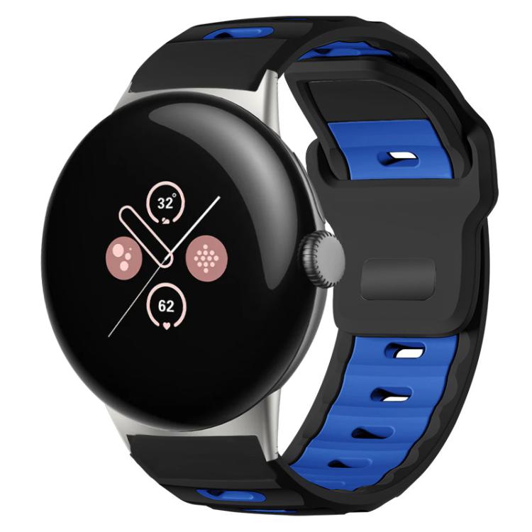 Bracelet de montre en silicone bicolore à tête plate xDfind, pour Google Pixel Watch 4 / 3 / 2 / 1 41mm
