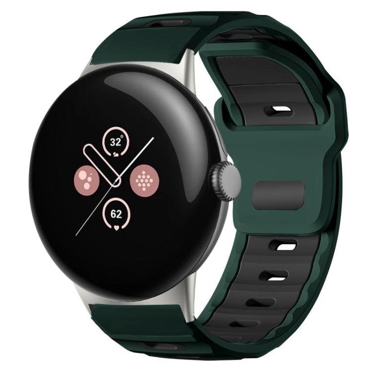 Bracelet de montre en silicone bicolore à tête plate xDfind, pour Google Pixel Watch 4 / 3 / 2 / 1 41mm