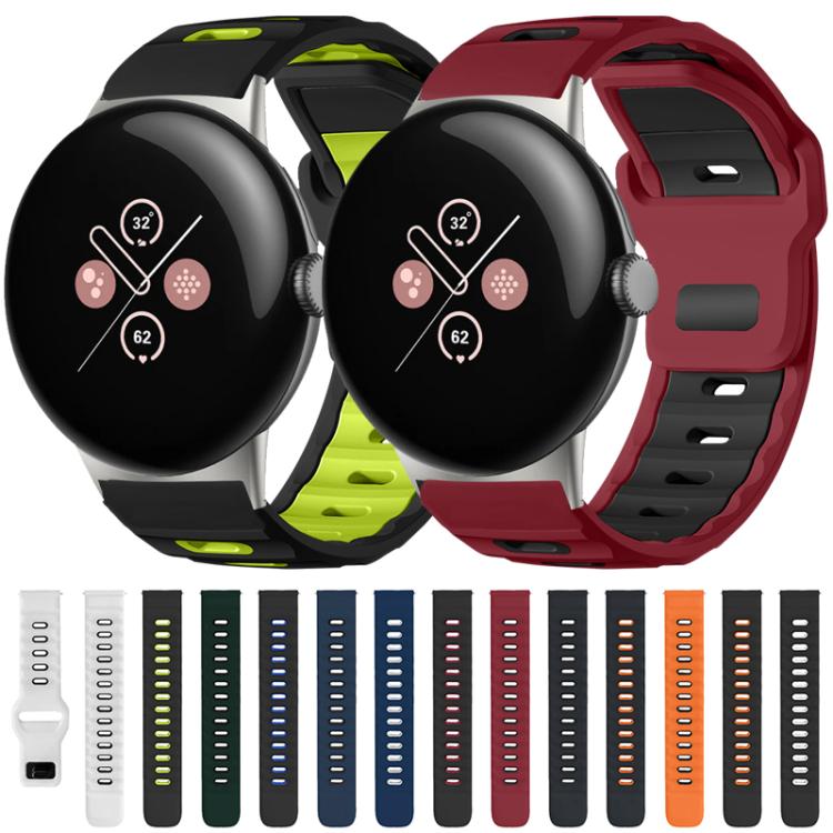Bracelet de montre en silicone bicolore à tête plate xDfind, pour Google Pixel Watch 4 / 3 / 2 / 1 41mm