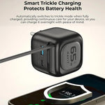 Chargeur de voyage Havit UC252 65W 3 en 1 GaN avec câble rétractable Type-C, UC252 (prise EU), UC252 (prise US)