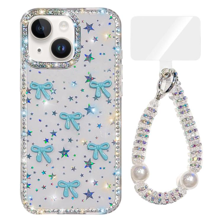 Sparkling IMD Colorful Bow Phone Case with Bracelet, For iPhone 13 Pro, For iPhone 13