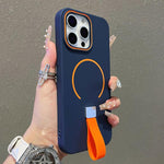 Coque de téléphone magnétique en TPU effet peau avec sangle en silicone, pour iPhone 13, pour iPhone 12 / 12 Pro, pour iPhone 12 Pro Max, pour iPhone 11 Pro Max, pour iPhone 11, pour iPhone 11 Pro