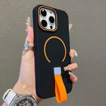 Coque de téléphone magnétique en TPU effet peau avec sangle en silicone, pour iPhone 13, pour iPhone 12 / 12 Pro, pour iPhone 12 Pro Max, pour iPhone 11 Pro Max, pour iPhone 11, pour iPhone 11 Pro