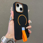Coque de téléphone magnétique en TPU effet peau avec sangle en silicone, pour iPhone 13, pour iPhone 12 / 12 Pro, pour iPhone 12 Pro Max, pour iPhone 11 Pro Max, pour iPhone 11, pour iPhone 11 Pro