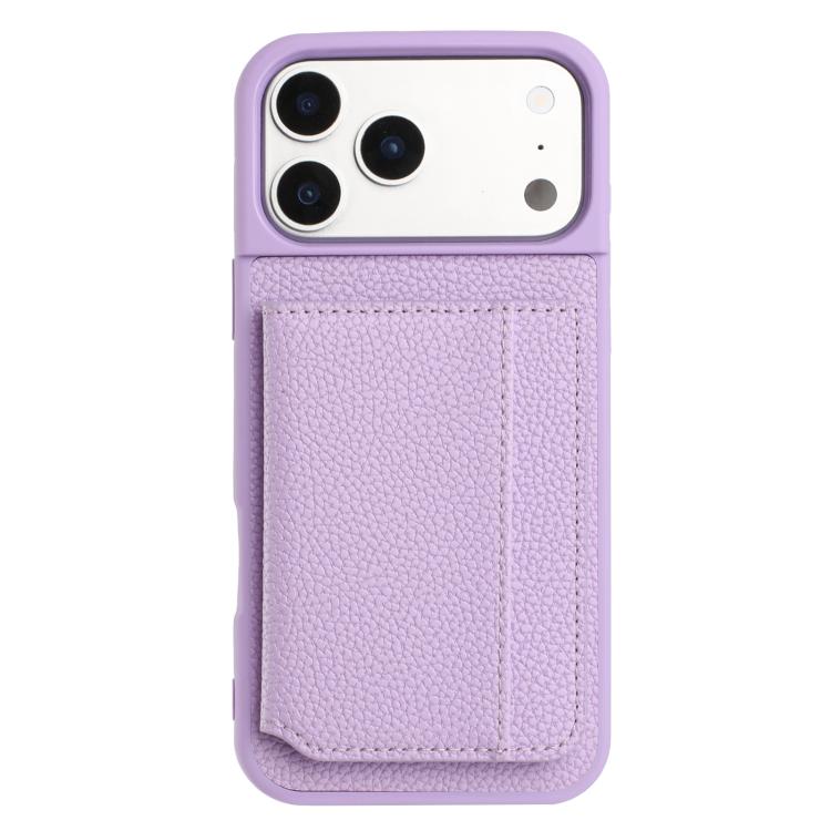 Coque de téléphone à motif litchi avec porte-cartes magnétique, Pour iPhone 17 Pro Max, Pour iPhone 17 Pro
