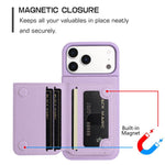 Coque de téléphone à motif litchi avec porte-cartes magnétique, Pour iPhone 17 Pro Max, Pour iPhone 17 Pro