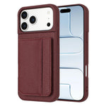 Coque de téléphone à motif litchi avec porte-cartes magnétique, Pour iPhone 17 Pro Max, Pour iPhone 17 Pro