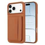 Coque de téléphone à motif litchi avec porte-cartes magnétique, Pour iPhone 17 Pro Max, Pour iPhone 17 Pro