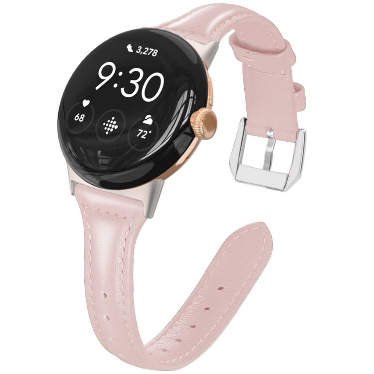 xDfind Slim Genuine Leather Watch Band, For Google Pixel Watch 4 / 3 45mm, For Google Pixel Watch 4 / 3 / 2 / 1 41mm