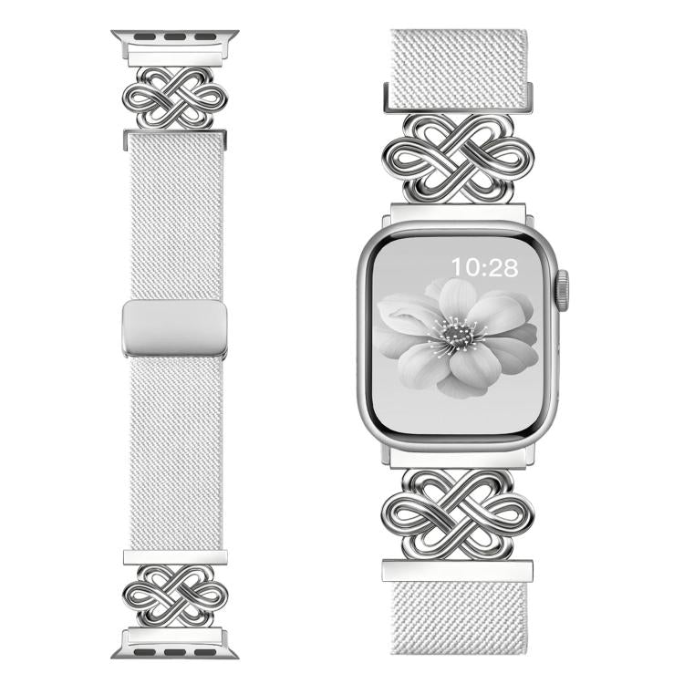 xDfind Bracelet de montre à boucle magnétique tressée en nylon à nœud chinois, pour Apple Watch 42 / 44 / 45 / 46 / 49mm, pour Apple Watch 38 / 40 / 41 / S11 42mm