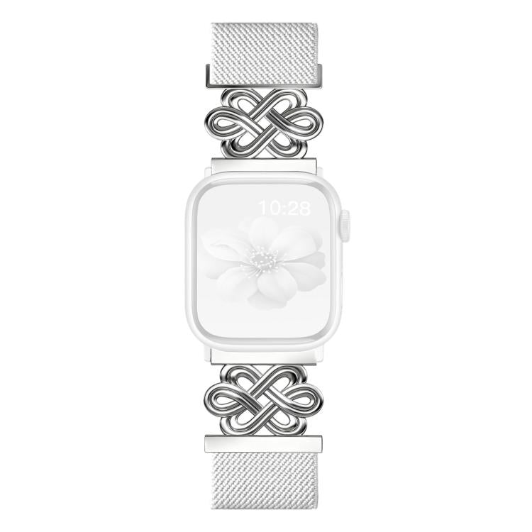 xDfind Bracelet de montre à boucle magnétique tressée en nylon à nœud chinois, pour Apple Watch 42 / 44 / 45 / 46 / 49mm, pour Apple Watch 38 / 40 / 41 / S11 42mm