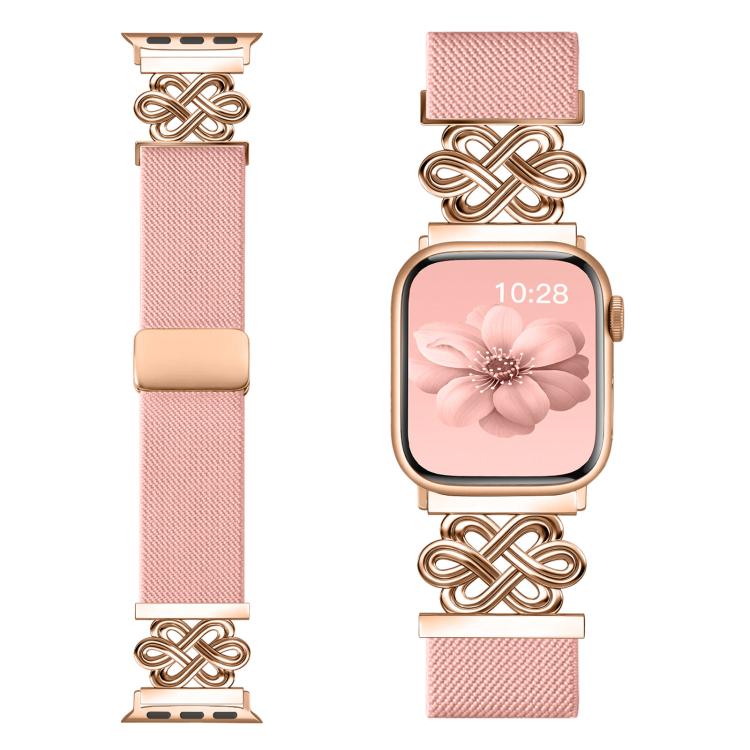 xDfind Bracelet de montre à boucle magnétique tressée en nylon à nœud chinois, pour Apple Watch 42 / 44 / 45 / 46 / 49mm, pour Apple Watch 38 / 40 / 41 / S11 42mm