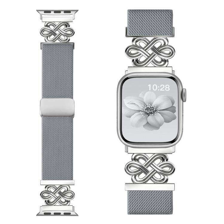 xDfind Bracelet de montre à boucle magnétique tressée en nylon à nœud chinois, pour Apple Watch 42 / 44 / 45 / 46 / 49mm, pour Apple Watch 38 / 40 / 41 / S11 42mm