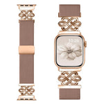 xDfind Bracelet de montre à boucle magnétique tressée en nylon à nœud chinois, pour Apple Watch 42 / 44 / 45 / 46 / 49mm, pour Apple Watch 38 / 40 / 41 / S11 42mm