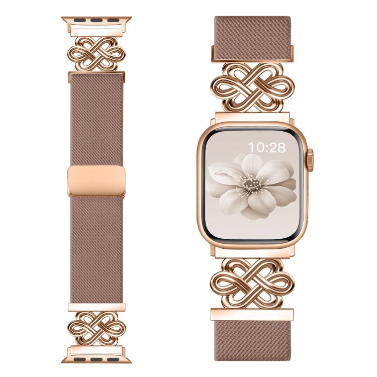 xDfind Bracelet de montre à boucle magnétique tressée en nylon à nœud chinois, pour Apple Watch 42 / 44 / 45 / 46 / 49mm, pour Apple Watch 38 / 40 / 41 / S11 42mm