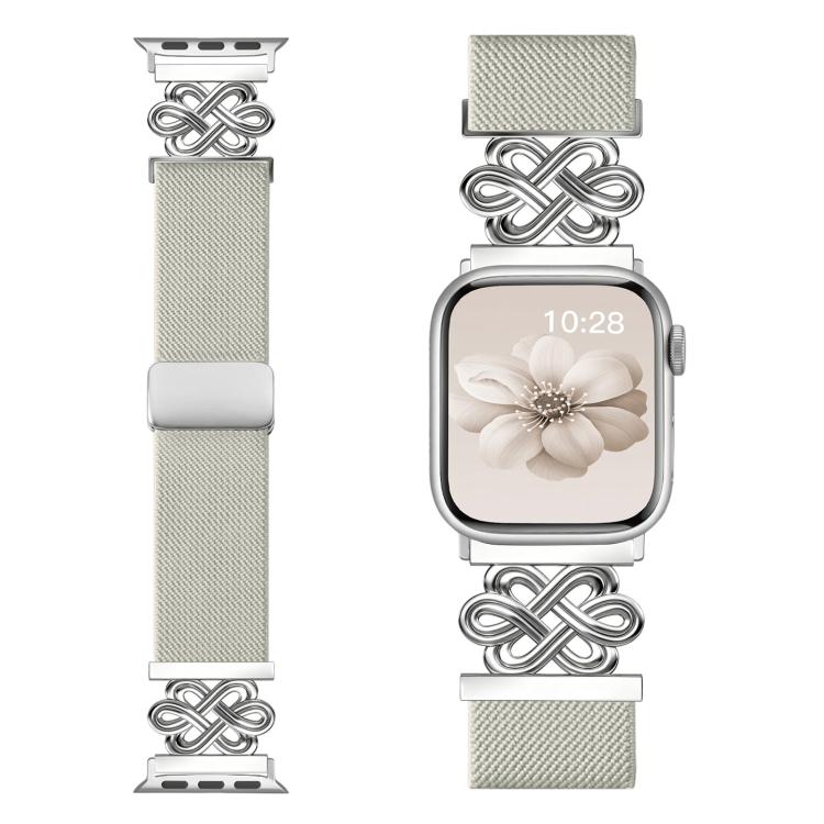 xDfind Bracelet de montre à boucle magnétique tressée en nylon à nœud chinois, pour Apple Watch 42 / 44 / 45 / 46 / 49mm, pour Apple Watch 38 / 40 / 41 / S11 42mm