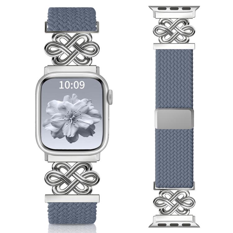 xDfind Bracelet de montre en nylon tressé arc-en-ciel avec nœud chinois et boucle magnétique, pour Apple Watch 42 / 44 / 45 / 46 / 49 mm, pour Apple Watch 38 / 40 / 41 / S11 42 mm