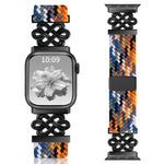 xDfind Bracelet de montre en nylon tressé arc-en-ciel avec nœud chinois et boucle magnétique, pour Apple Watch 42 / 44 / 45 / 46 / 49 mm, pour Apple Watch 38 / 40 / 41 / S11 42 mm